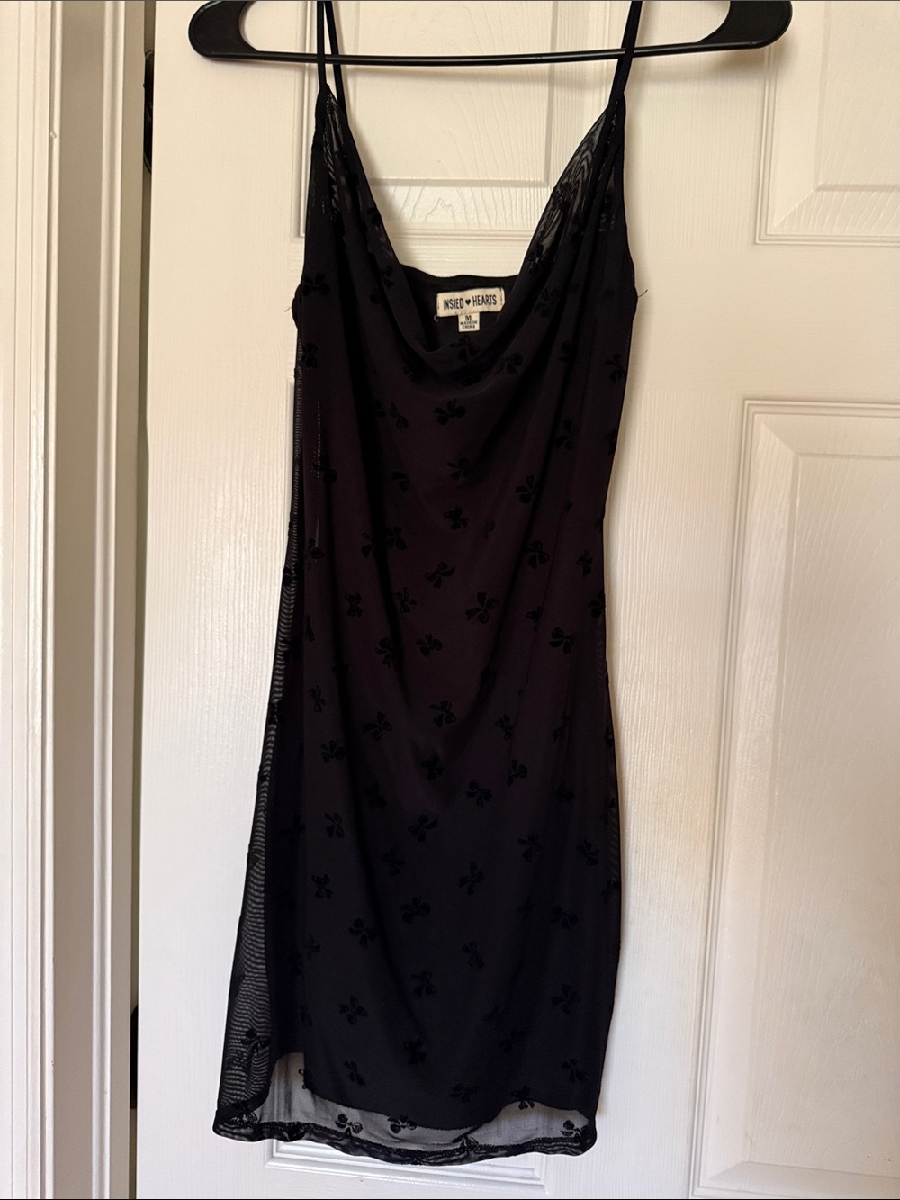Black Slip Dress with Fleur Detail